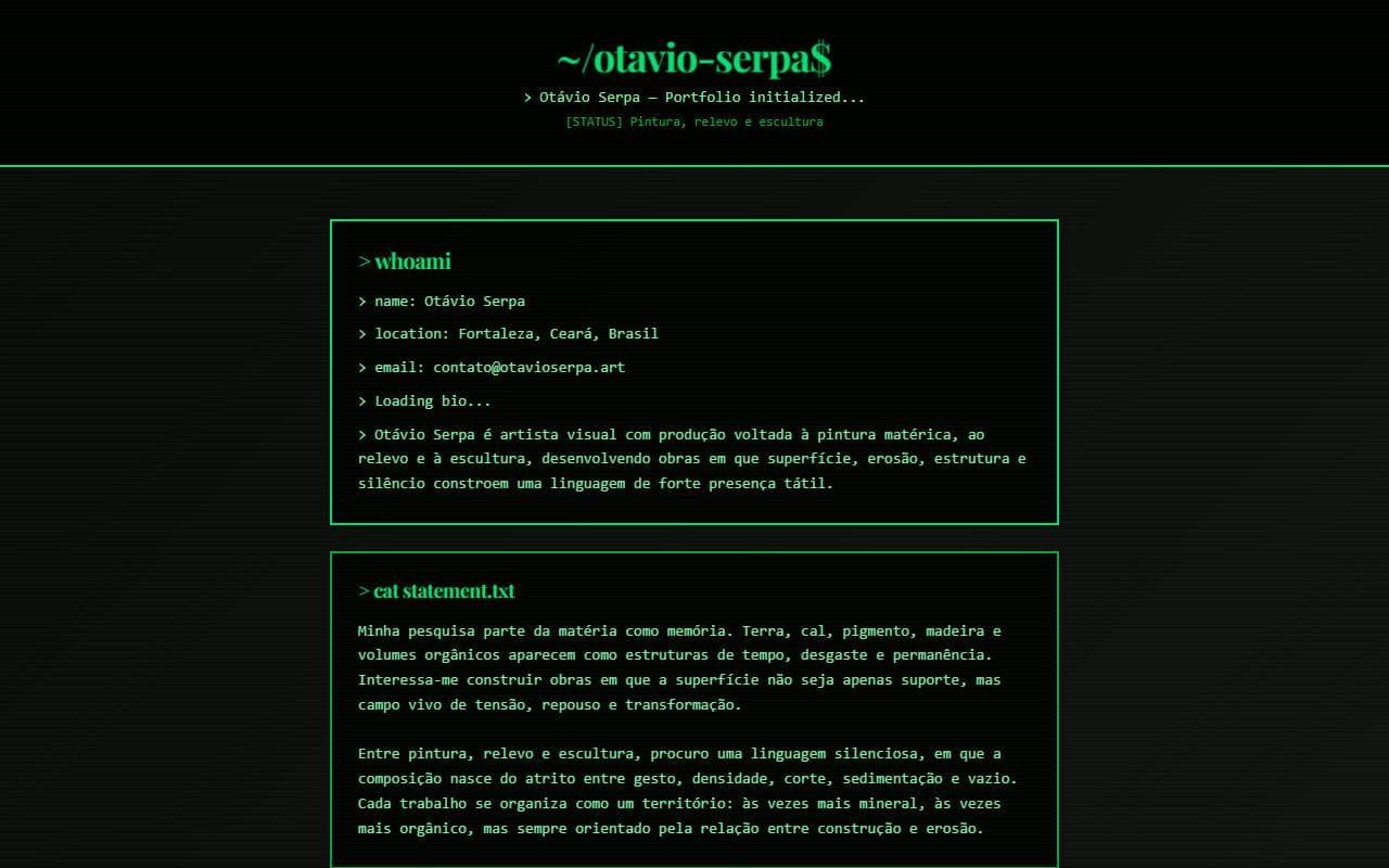 Template Terminal Retro ao vivo